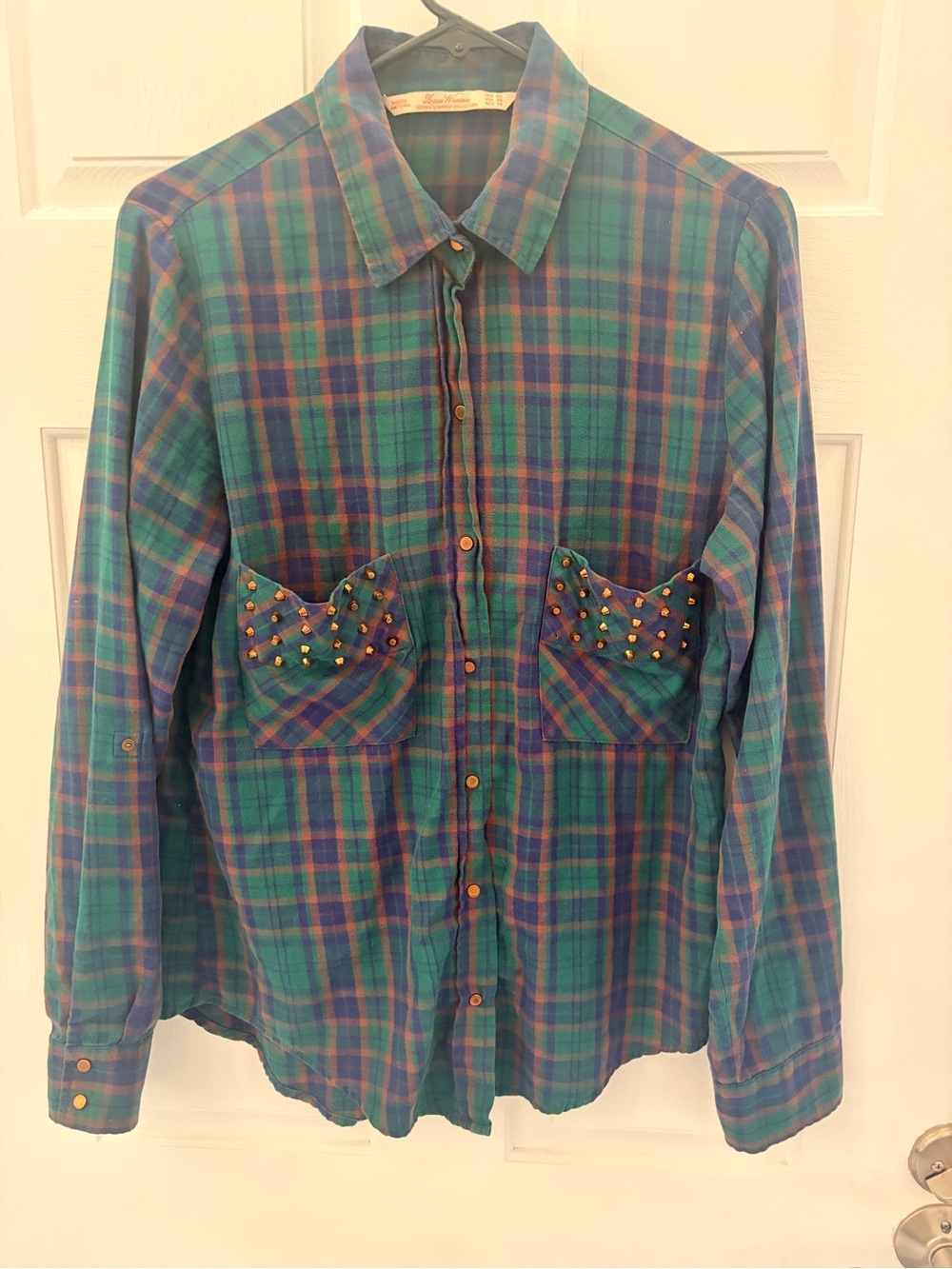 Farah Green and Blue Plaid Button-Down Shirt